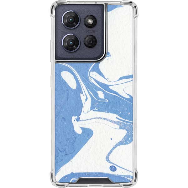 Marbleized Blue Moto G 5G (2025) Clear Case
