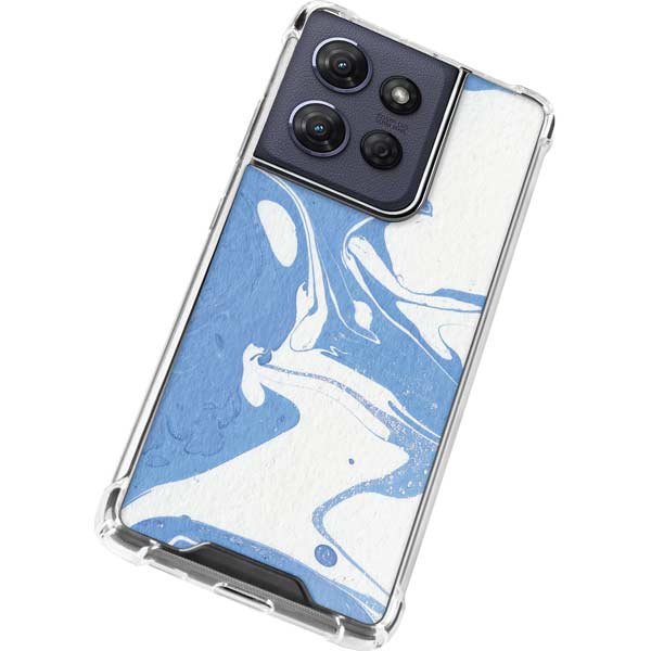 Marbleized Blue Moto G 5G (2025) Clear Case