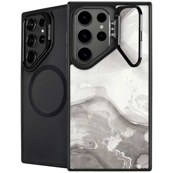 Marbleized Grey Galaxy S26 Ultra Kickstand Case