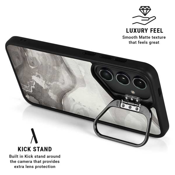 Marbleized Grey Galaxy S26 Ultra Kickstand Case