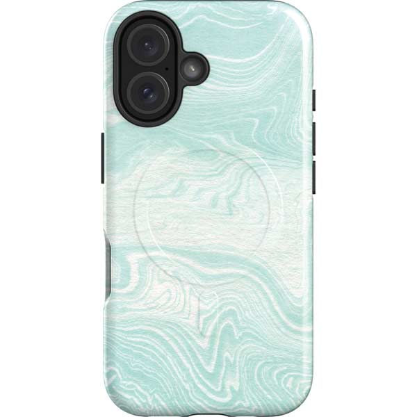 Marbleized Mint iPhone 16 Magsafe Impact Case