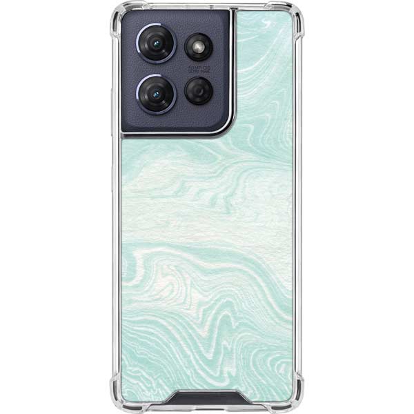 Marbleized Mint Moto G 5G (2025) Clear Case
