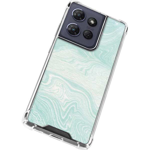 Marbleized Mint Moto G 5G (2025) Clear Case
