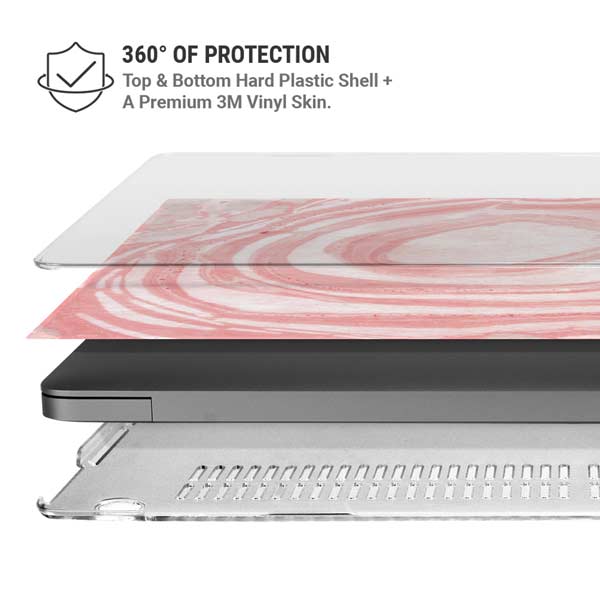 Marbleized Pink MacBook Pro 14in (2021-24) Case plus Skin