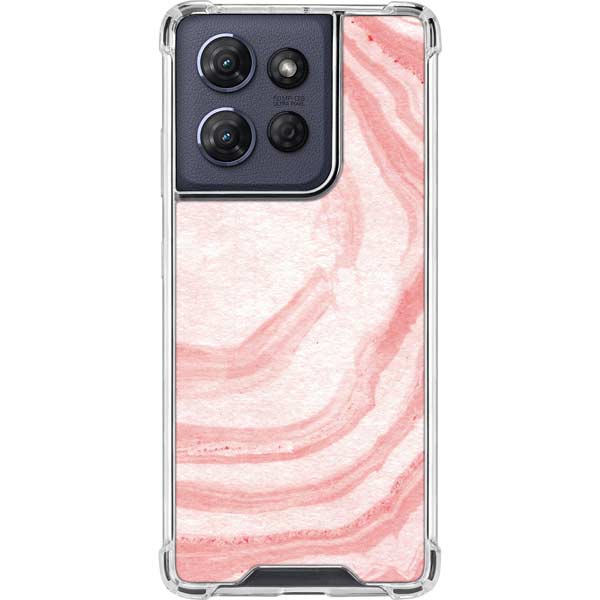 Marbleized Pink Moto G 5G (2025) Clear Case