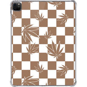 Marijuana Brown Checkered iPad Pro 11in (2024) Clear Case