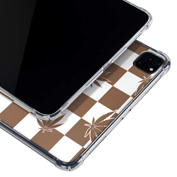 Marijuana Brown Checkered iPad Pro 11in (2024) Clear Case