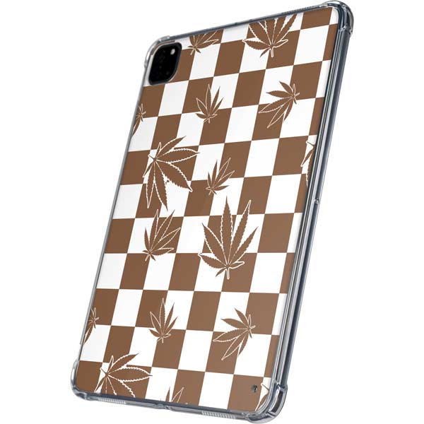 Marijuana Brown Checkered iPad Pro 11in (2024) Clear Case