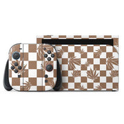 Marijuana Brown Checkered Nintendo Switch 2 (2025) with Joy-Con Skin