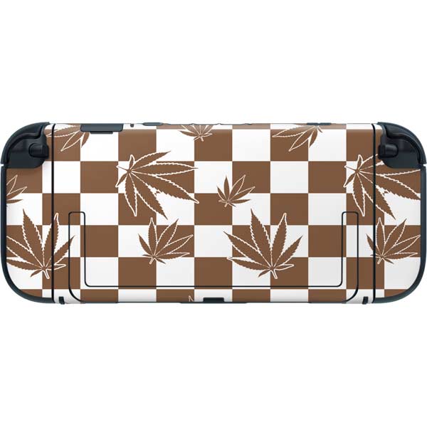 Marijuana Brown Checkered Nintendo Switch 2 (2025) with Joy-Con Skin