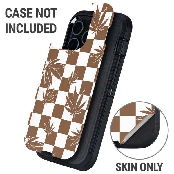 Marijuana Brown Checkered Otterbox Defender iPhone Skin