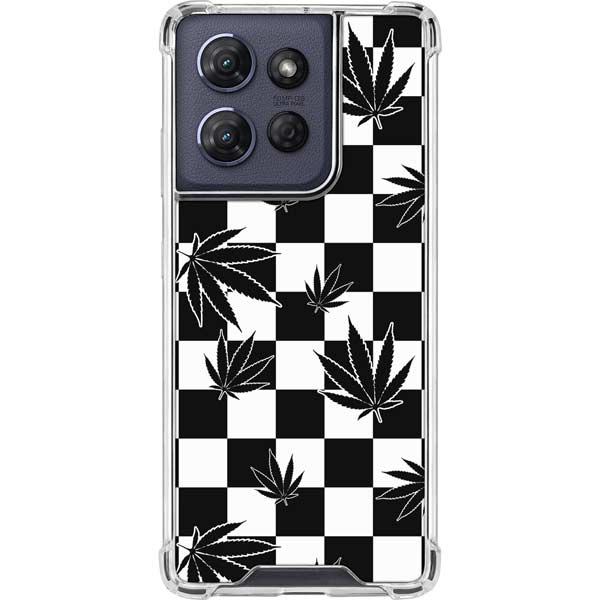 Marijuana Checkered Moto G 5G (2025) Clear Case