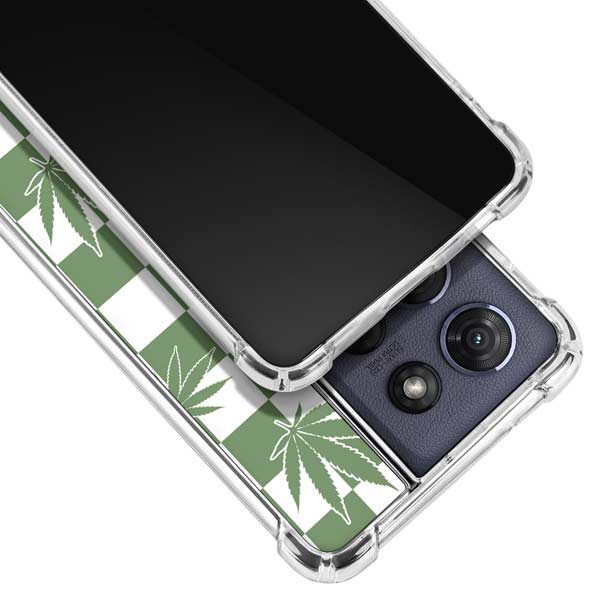Marijuana Green Checkered Moto G 5G (2025) Clear Case