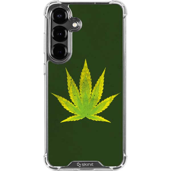 Marijuana Leaf Light Green Galaxy S26 Clear Case