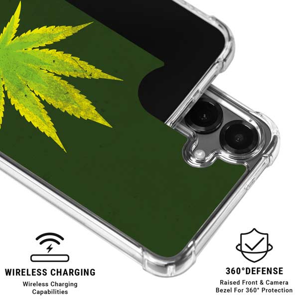Marijuana Leaf Light Green Galaxy S26 Clear Case