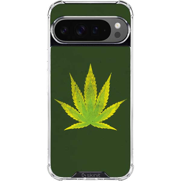 Marijuana Leaf Light Green Google Pixel 10 Pro XL Clear Case