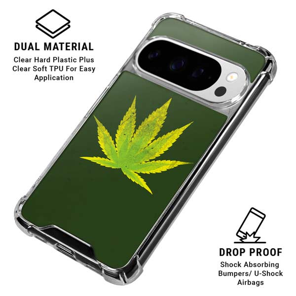 Marijuana Leaf Light Green Google Pixel 10 Pro XL Clear Case
