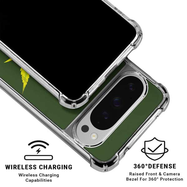 Marijuana Leaf Light Green Google Pixel 10 Pro XL Clear Case