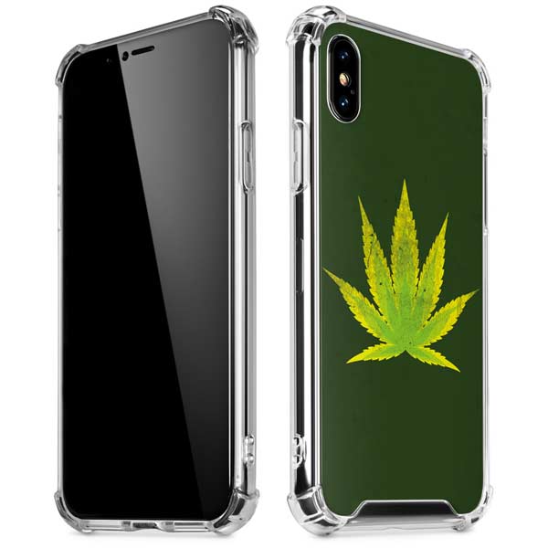 Marijuana Leaf Light Green iPhone X/XS Clear Case