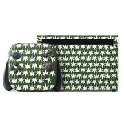 Marijuana Leaf White Pattern Nintendo Switch 2 (2025) with Joy-Con Skin