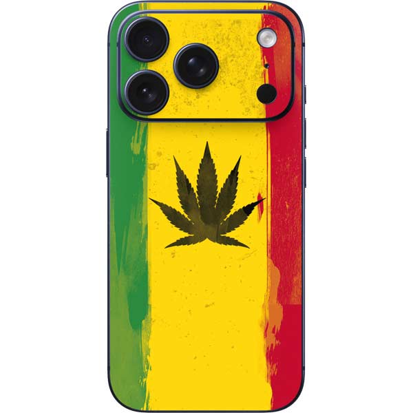 Marijuana Rasta Distressed iPhone 17 Pro Skin