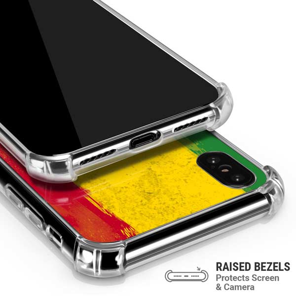 Marijuana Rasta Distressed iPhone X/XS Clear Case
