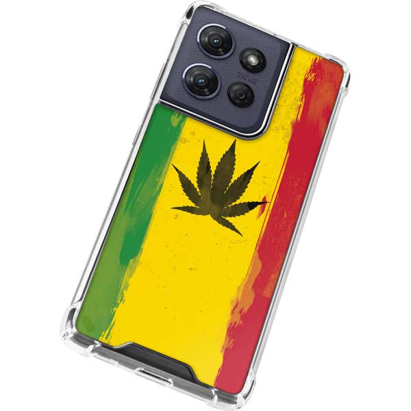 Marijuana Rasta Distressed Moto G Play 5G (2025) Clear Case
