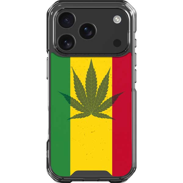 Marijuana Rasta Flag iPhone 17 Pro Clear Case