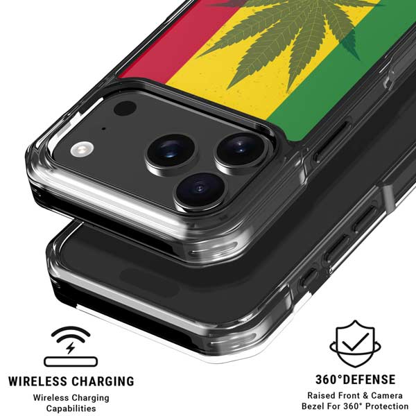 Marijuana Rasta Flag iPhone 17 Pro Clear Case