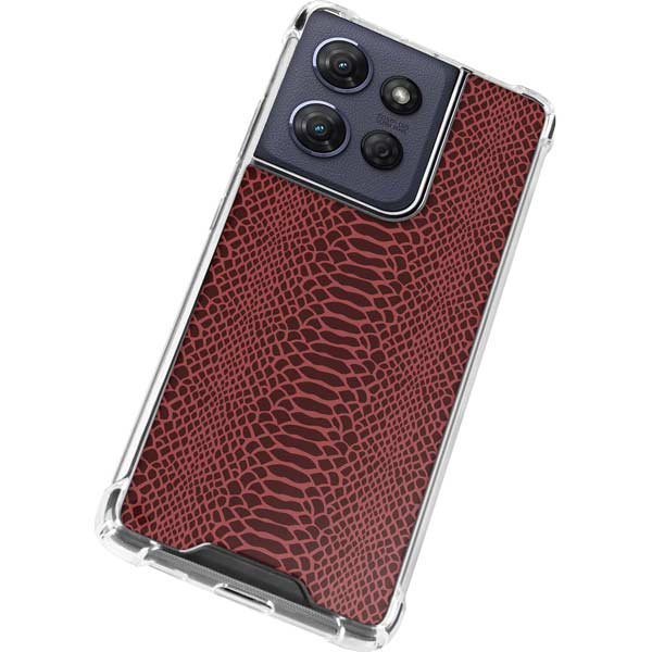 Marsala Snake Skin Moto G Power 5G (2025) Clear Case
