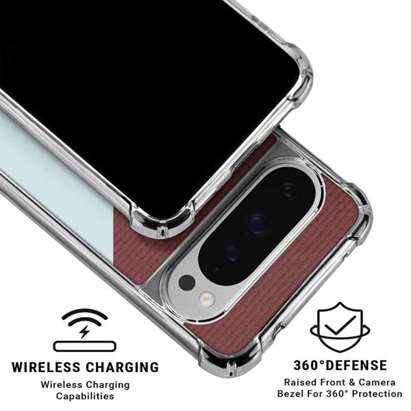 Marsala Triangle Shapes Google Pixel 10 Pro Clear Case