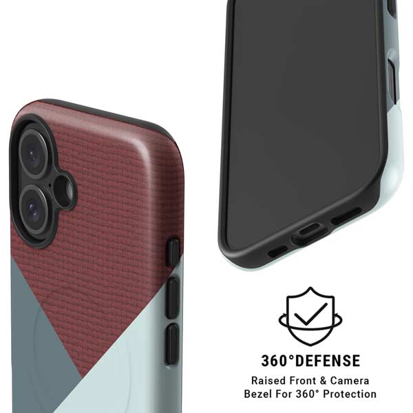 Marsala Triangle Shapes iPhone 16 Magsafe Impact Case