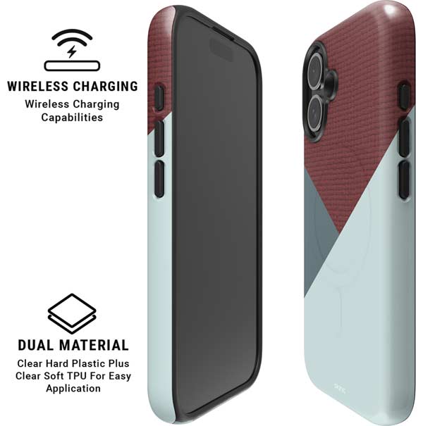 Marsala Triangle Shapes iPhone 16 Magsafe Impact Case