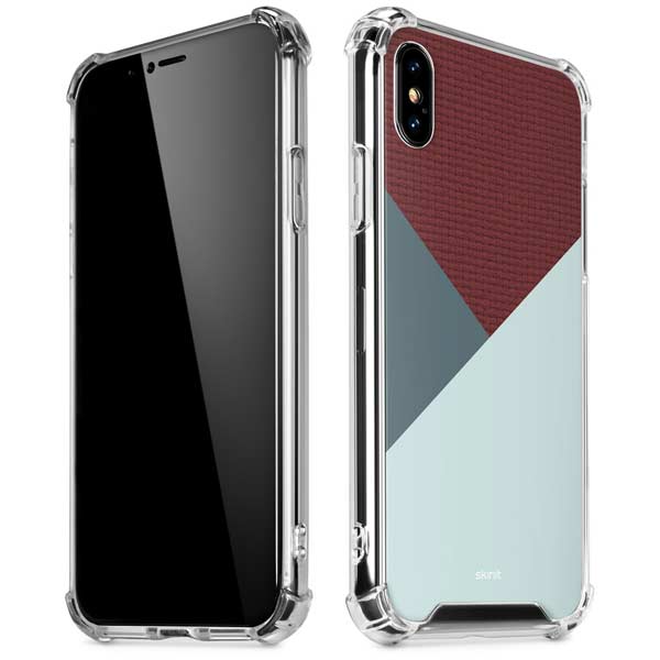 Marsala Triangle Shapes iPhone X/XS Clear Case