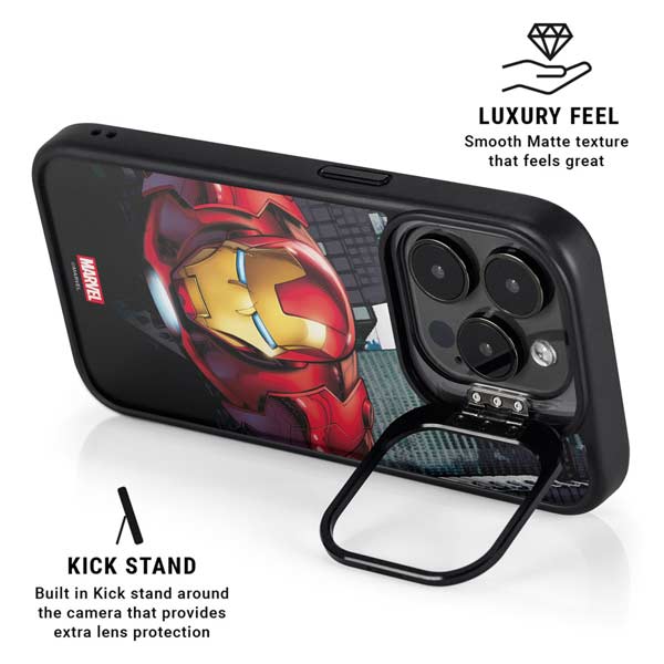 Marvel Avengers Assemble Iron Man iPhone 14 Pro Kickstand Case