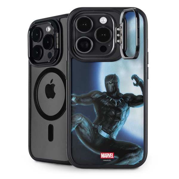 Marvel Black Panther Jumping Through Air iPhone 14 Pro Kickstand Case