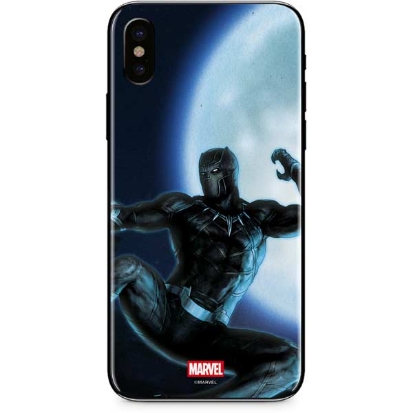 Marvel Black Panther Jumping Through Air iPhone XS Skin