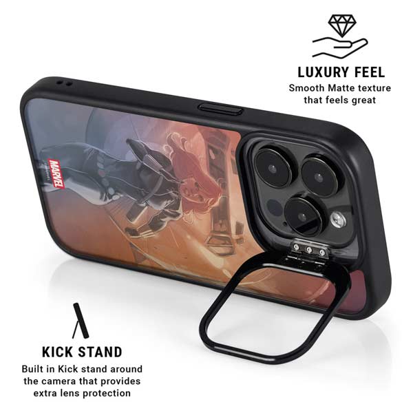 Marvel Black Widow Running iPhone 14 Pro Max Kickstand Case