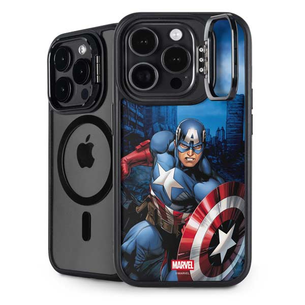 Marvel Captain America Portrait iPhone 14 Pro Max Kickstand Case