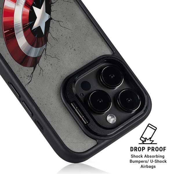 Marvel Captain America Shield Break iPhone 14 Pro Kickstand Case