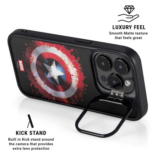 Marvel Captain America Star Shield iPhone 14 Pro Max Kickstand Case