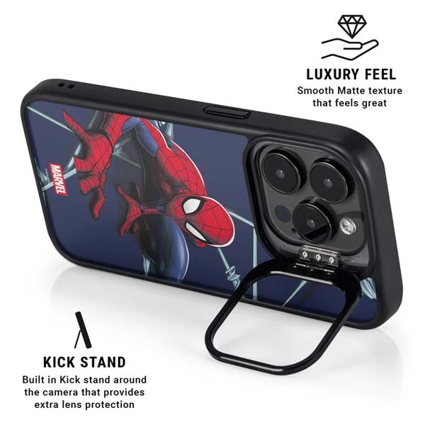 Marvel Spiderman Crawling Spiderman iPhone 14 Pro Max Kickstand Case