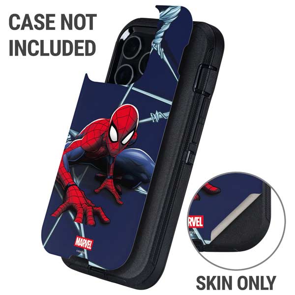 Marvel Spiderman Crawling Spiderman Otterbox Defender iPhone Skin