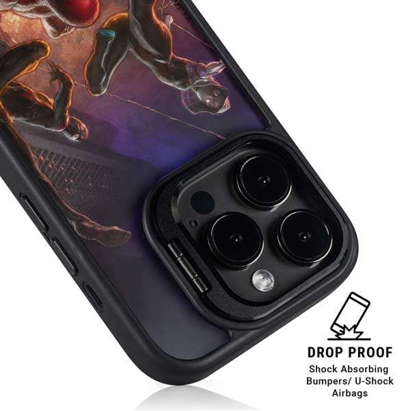 Marvel Spiderman Group Wall iPhone 14 Pro Kickstand Case