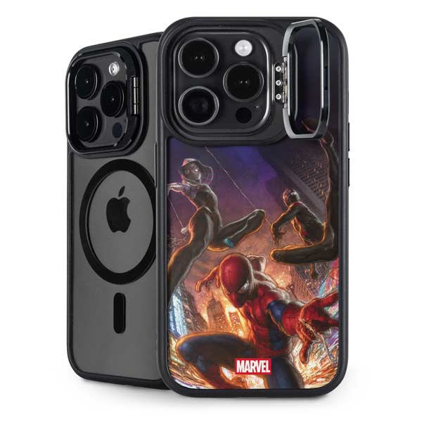 Marvel Spiderman Group Wall iPhone 14 Pro Max Kickstand Case