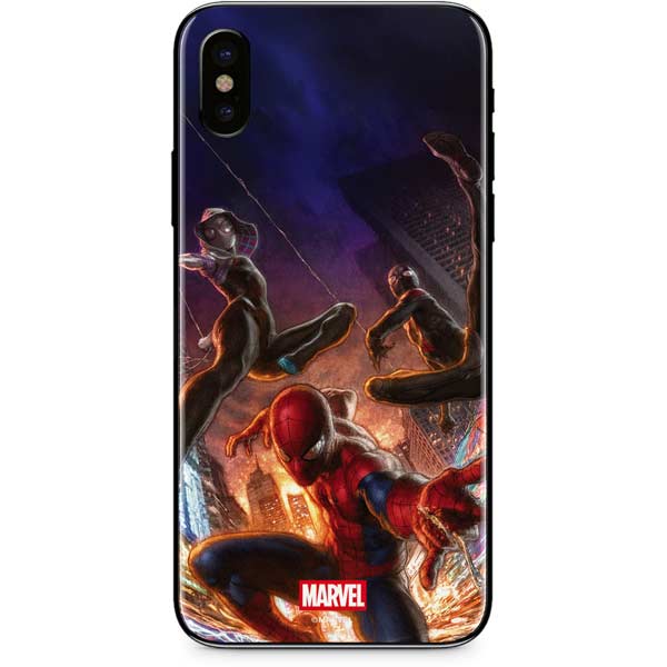 Marvel Spiderman Group Wall iPhone XS Skin