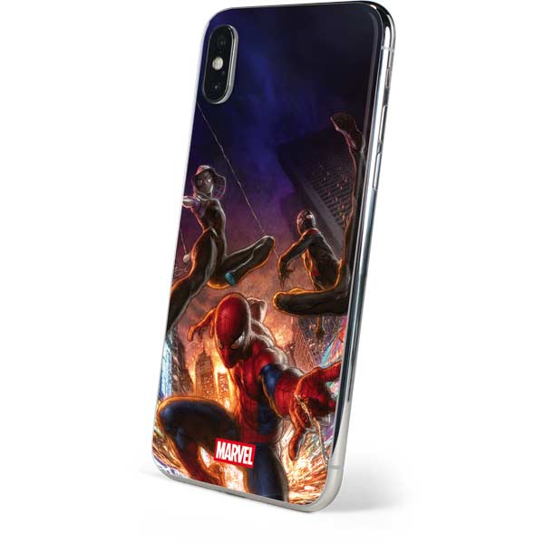 Marvel Spiderman Group Wall iPhone XS Skin