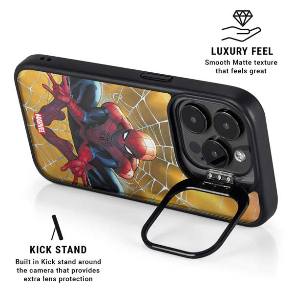 Marvel Spiderman Web Shooting iPhone 14 Pro Kickstand Case