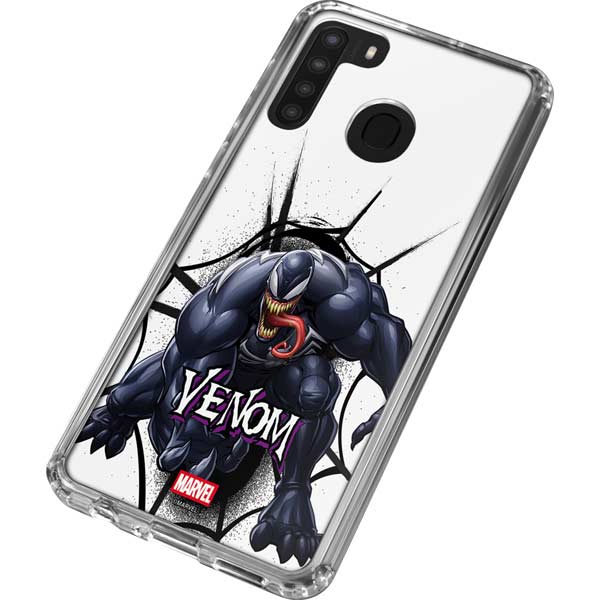 Marvel Venom Reaching Forward Galaxy A21 Clear Case
