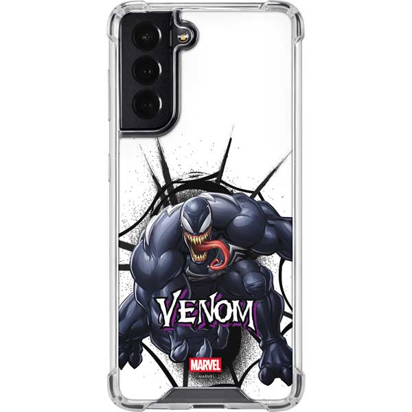 Marvel Venom Reaching Forward Galaxy S22 Clear Case